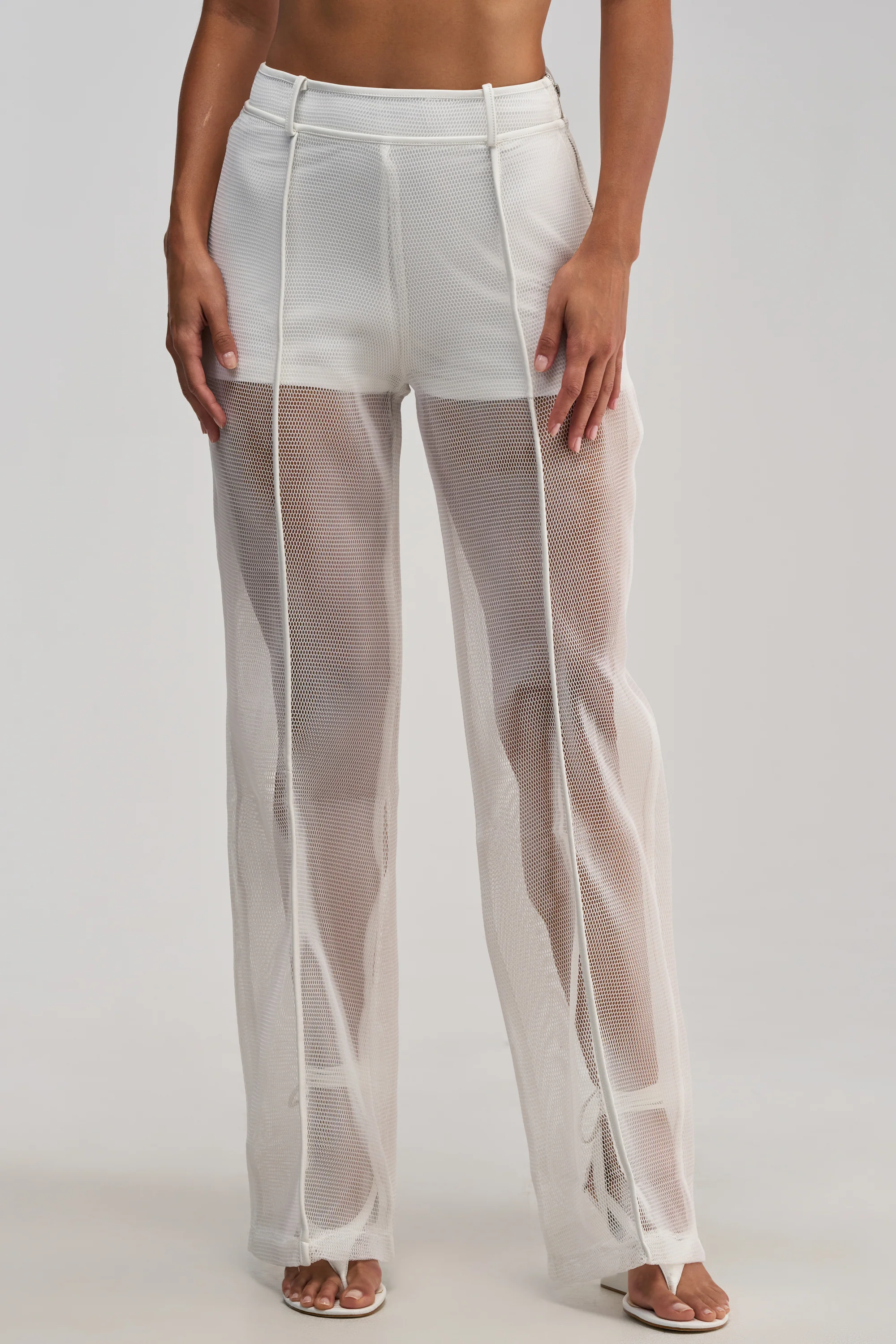 ONE TO WATCH MESH TROUSER IN WHITE - Akira Wear