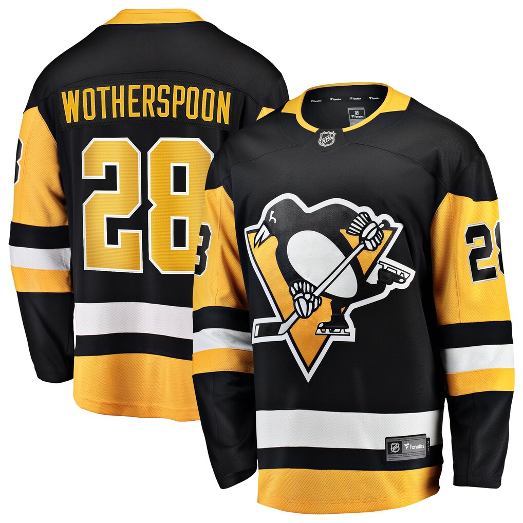 Men's Pittsburgh Penguins Parker Wotherspoon Fanatics Black Home Breakaway Jersey - Jersey