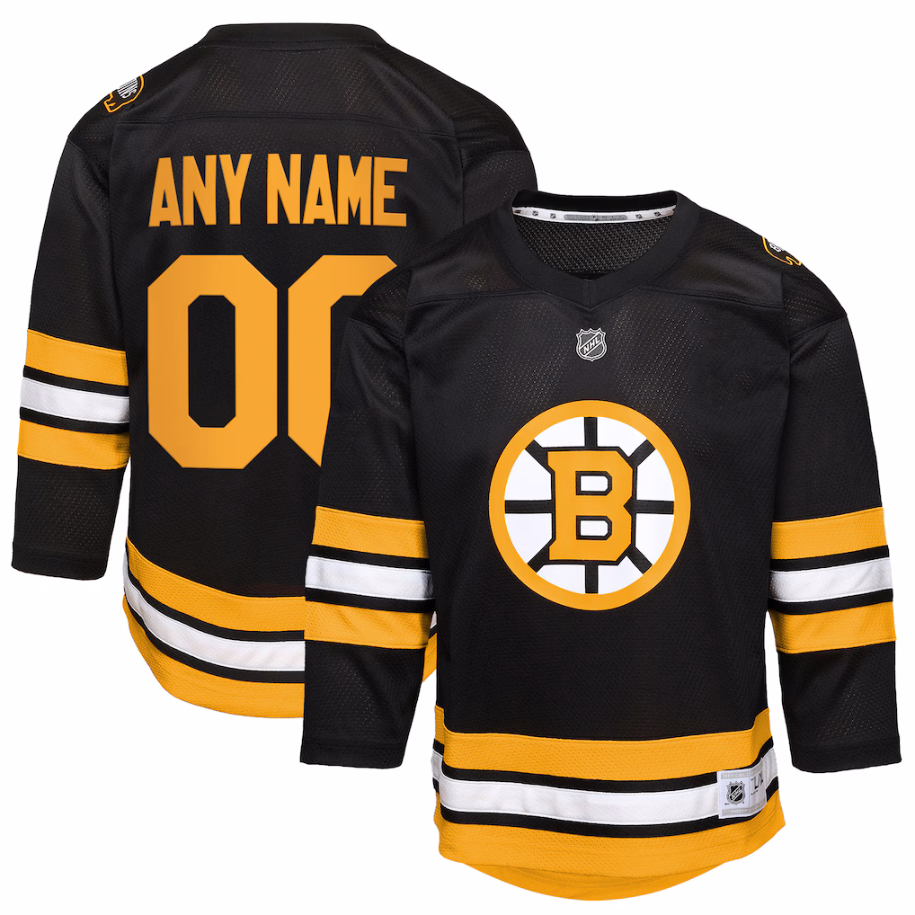 Youth Boston Bruins Black Home Custom Replica Jersey - Jersey