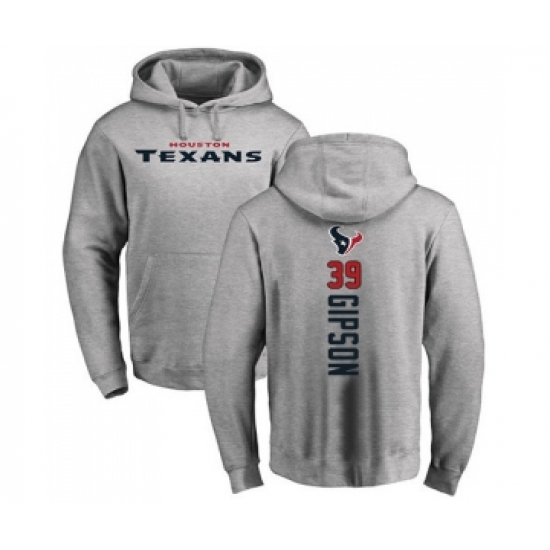 Football Houston Texans #39 Tashaun Gipson Ash Backer Pullover Hoodie - Jersey
