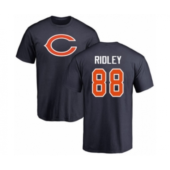 Football Chicago Bears #88 Riley Ridley Navy Blue Name & Number Logo T-Shirt - Jersey
