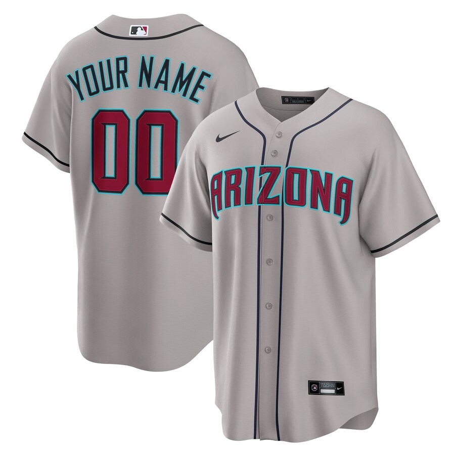 Men's Arizona Diamondbacks Nike Gray Road Custom Replica Jersey - Jersey