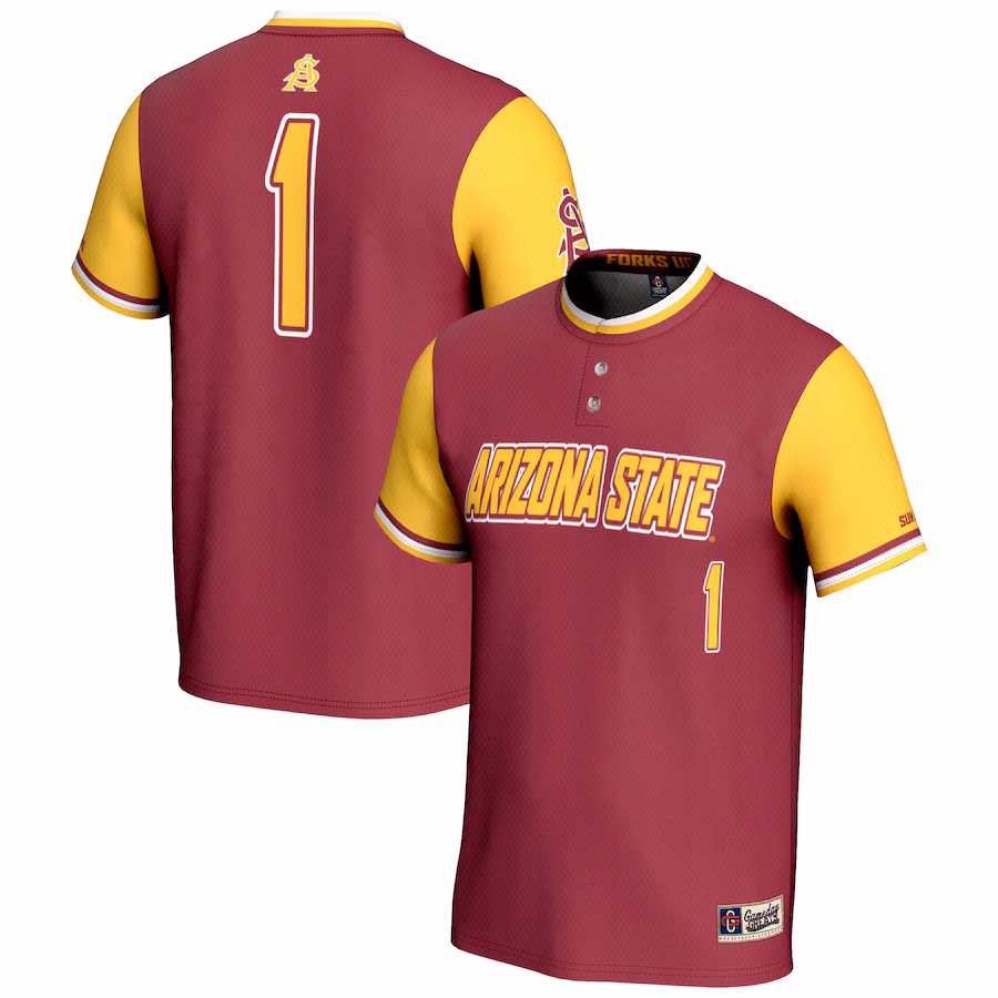 GameDay Greats #1 Maroon Arizona State Sun Devils Lightweight Softball Jersey - Jersey