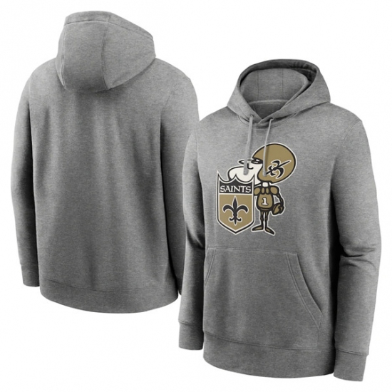 Men's New Orleans Saints Heather Gray Primary Logo Long Sleeve Hoodie - Jersey
