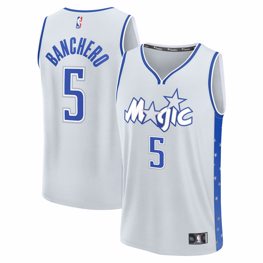 Youth Orlando Magic Paolo Banchero Fanatics Silver 2025/26 City Edition Fast Break Jersey - Jersey