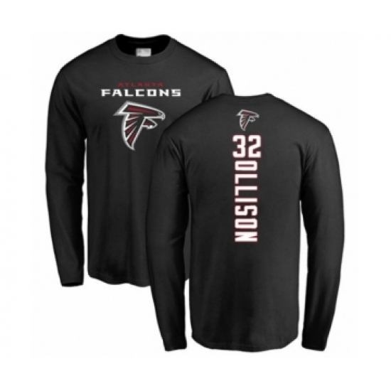 Football Atlanta Falcons #32 Qadree Ollison Black Backer Long Sleeve T-Shirt - Jersey