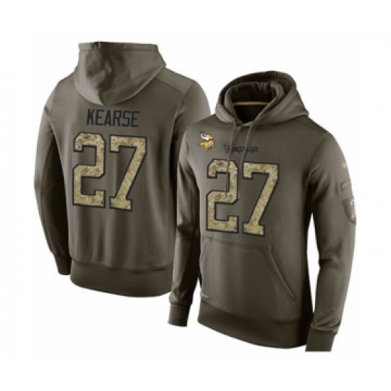 Football Men's Minnesota Vikings #27 Jayron Kearse Green Salute To Service Pullover Hoodie - Jersey