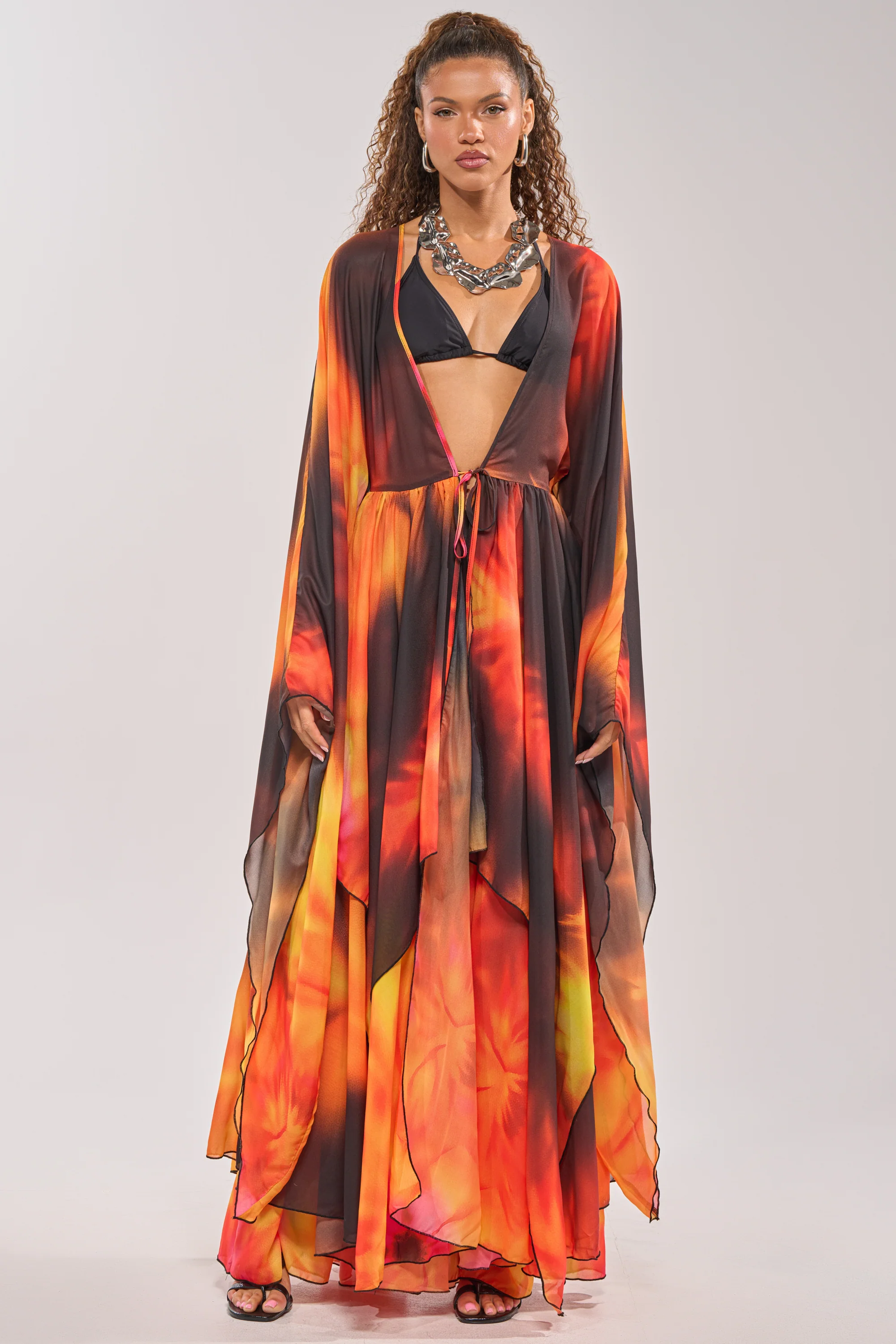 GIRL ON FIRE CHIFFON CARDIGAN - Akira Wear