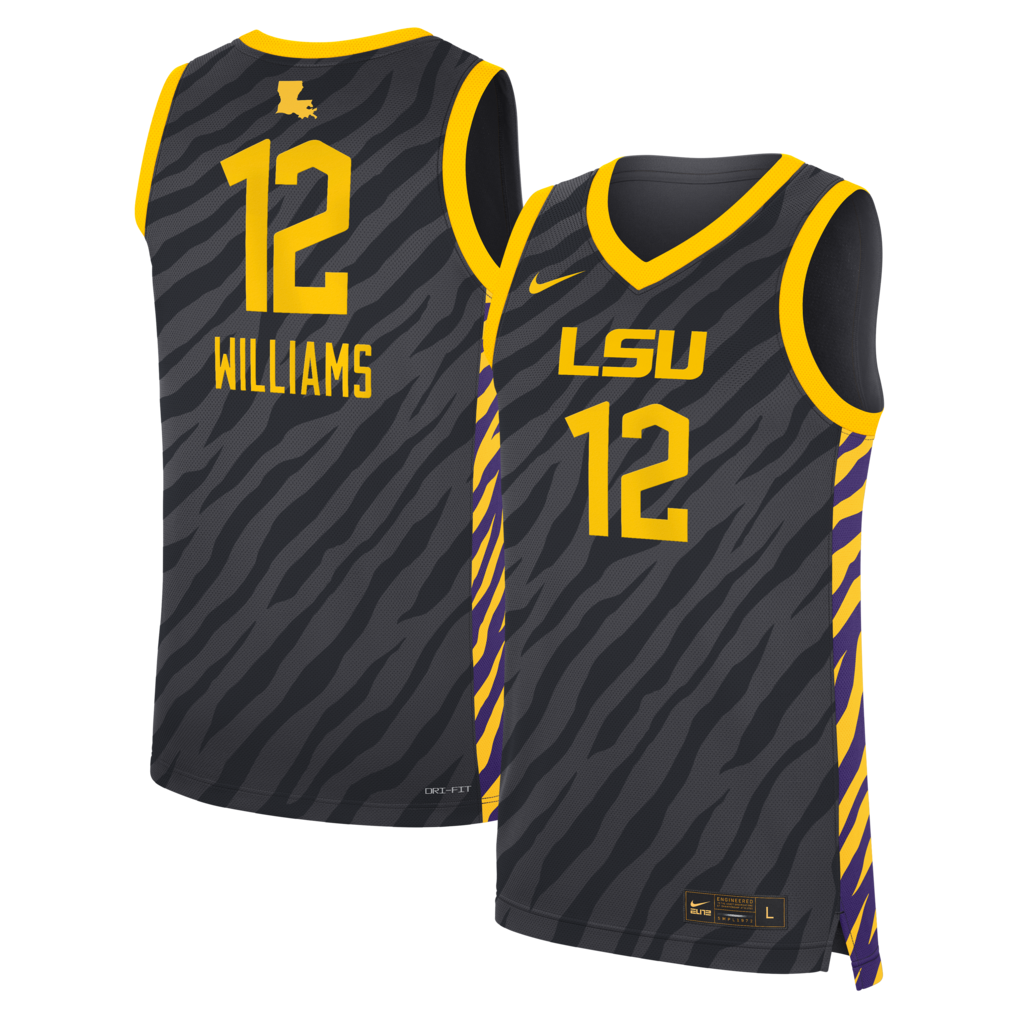 Unisex Nike Mikaylah Williams Anthracite LSU Tigers Replica Basketball Jersey - Jersey