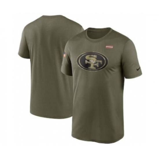 Men's San Francisco 49ers Football Olive 2021 Salute To Service Legend Performance T-Shirt - Jersey