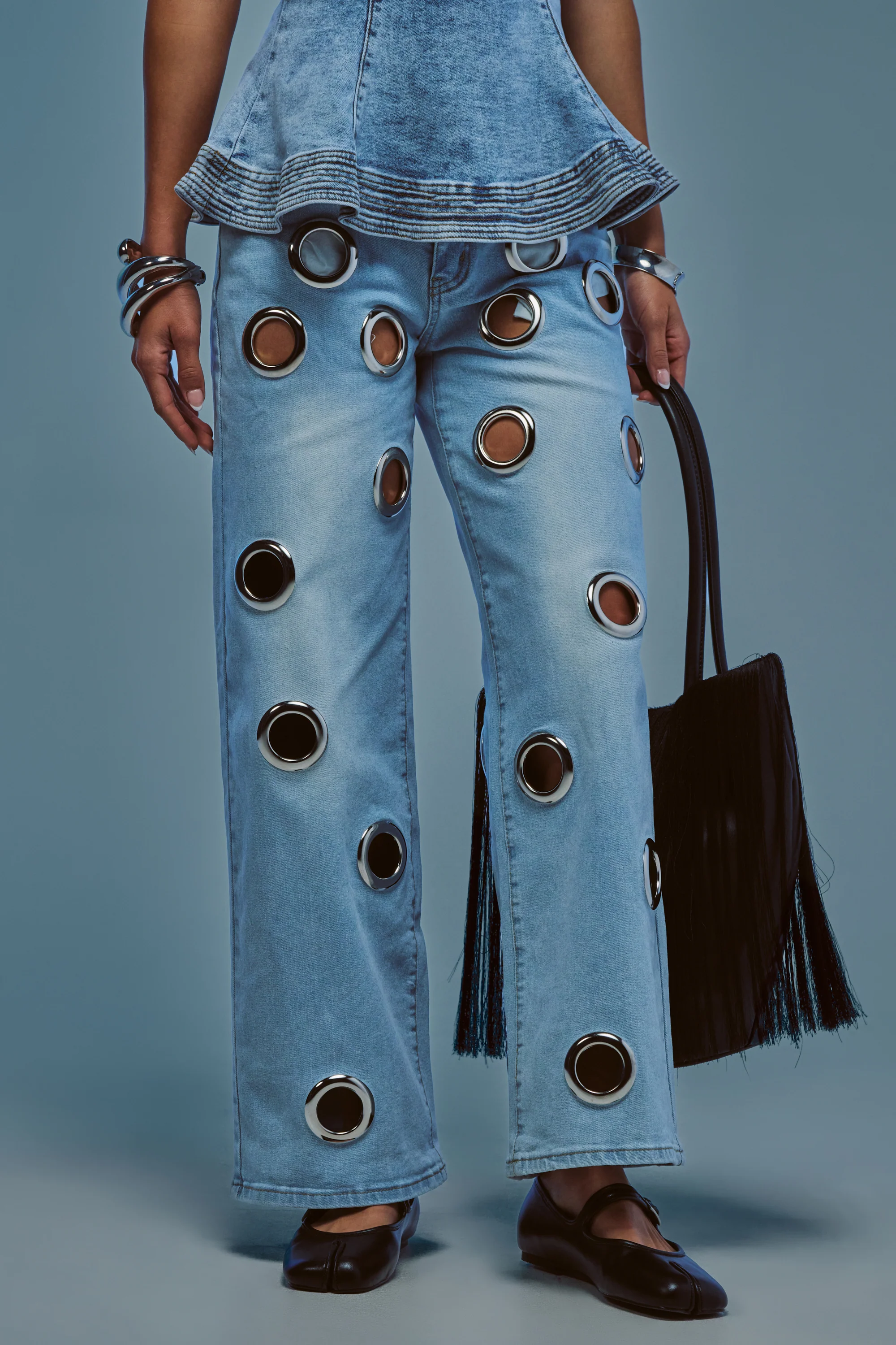 COOL GIRL ALERT DENIM WITH GROMMETS - Akira Wear