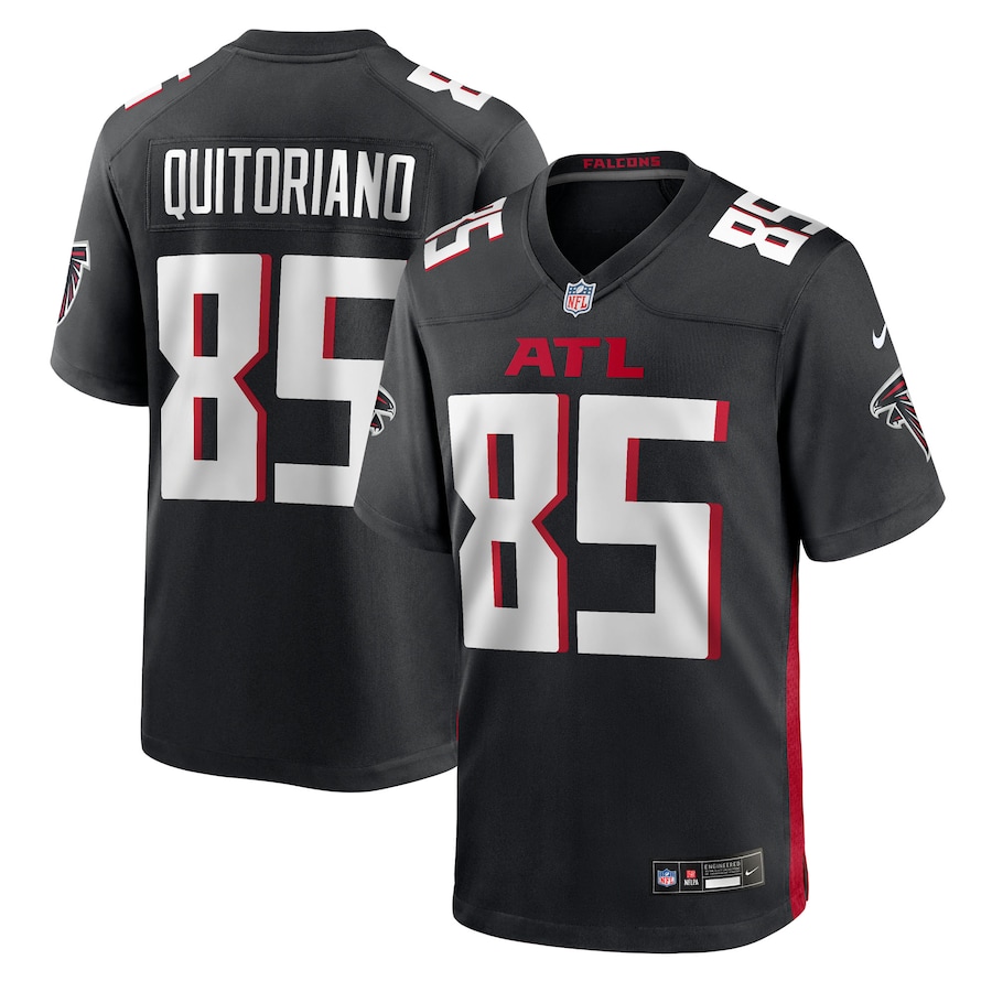 Men's Atlanta Falcons Teagan Quitoriano Nike Black Team Game Jersey - Jersey