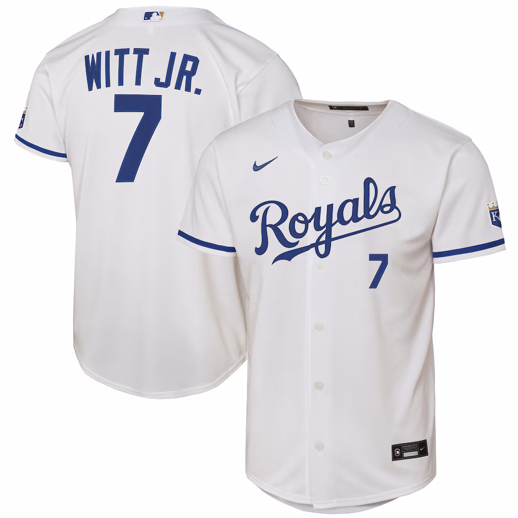 Youth Kansas City Royals Bobby Witt Jr. Nike White Home Stadium Jersey - Jersey