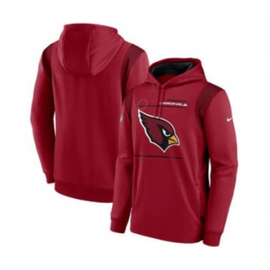 Men's Arizona Cardinals 2021 Red Sideline Logo Performance Pullover Hoodie - Jersey