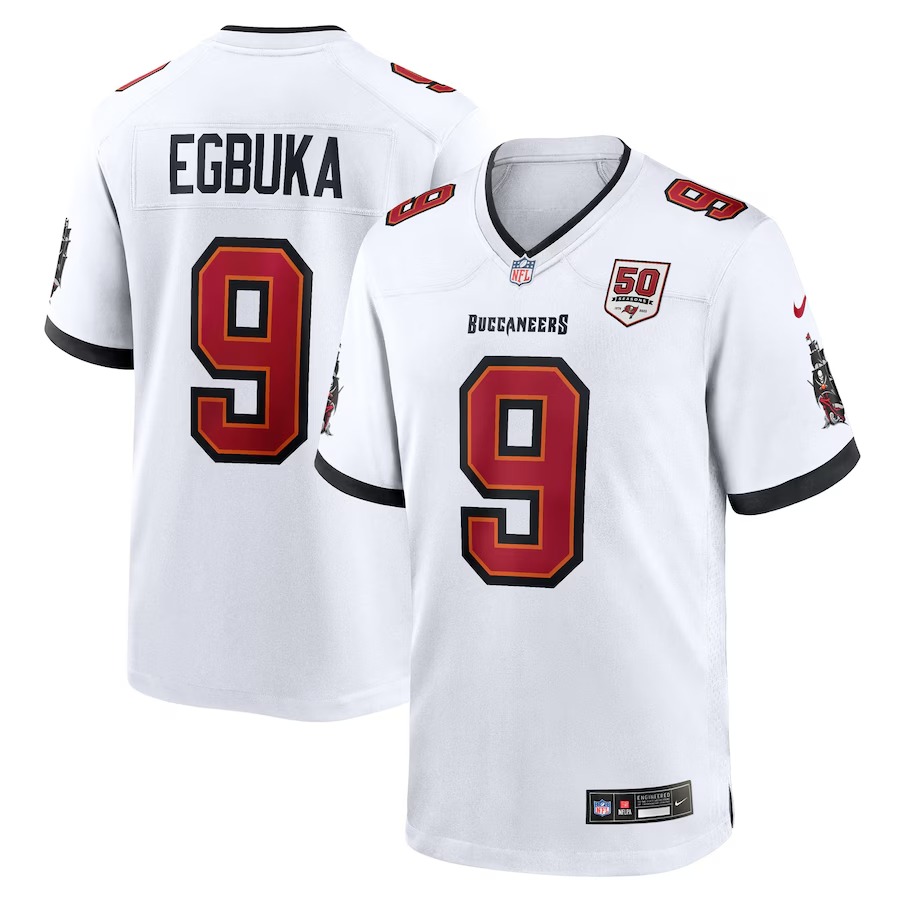 Men's Tampa Bay Buccaneers Emeka Egbuka Nike White White Game Jersey - Jersey