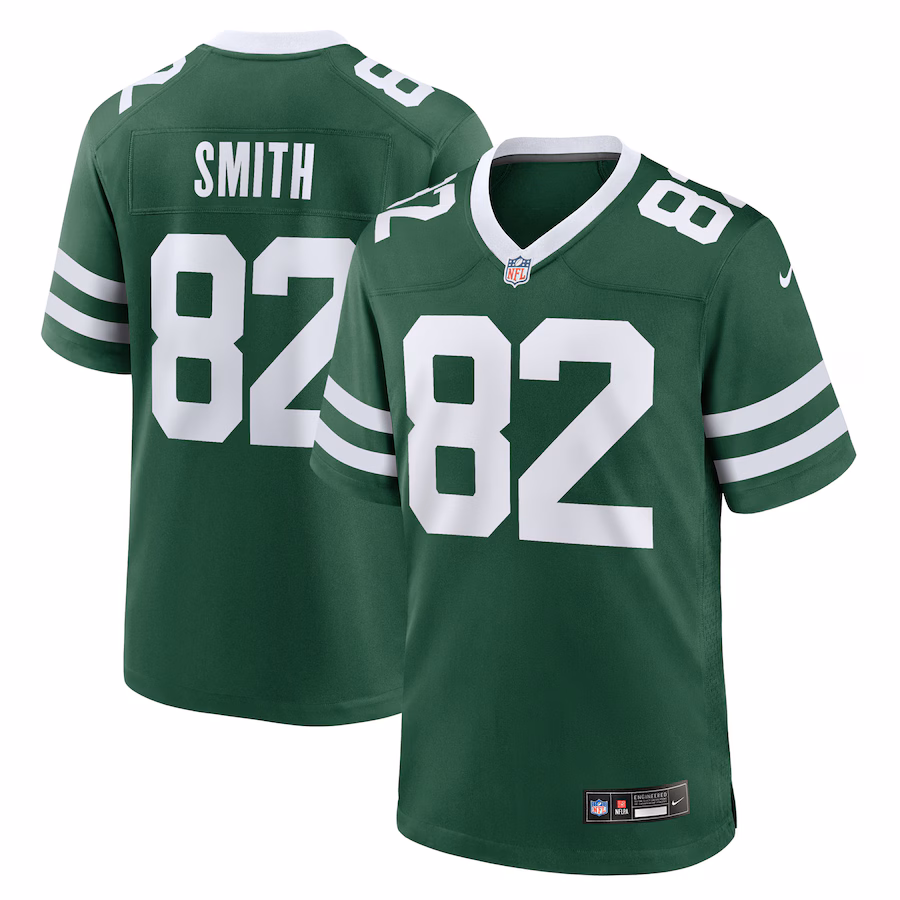 Men's New York Jets Arian Smith Nike Legacy Green Team Game Jersey - Jersey