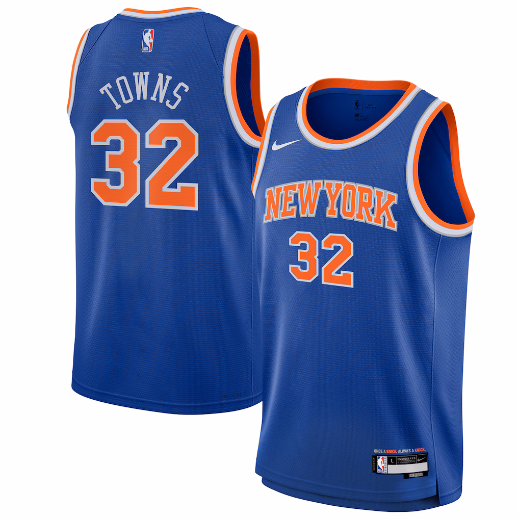 Youth New York Knicks Karl-Anthony Towns Nike Blue Swingman Jersey - Icon Edition - Jersey