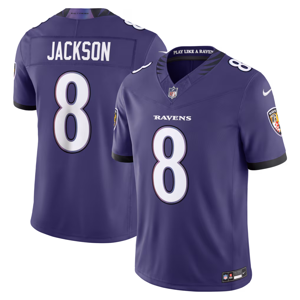 Men's Baltimore Ravens Lamar Jackson Nike Purple Team Game Jersey - Jersey