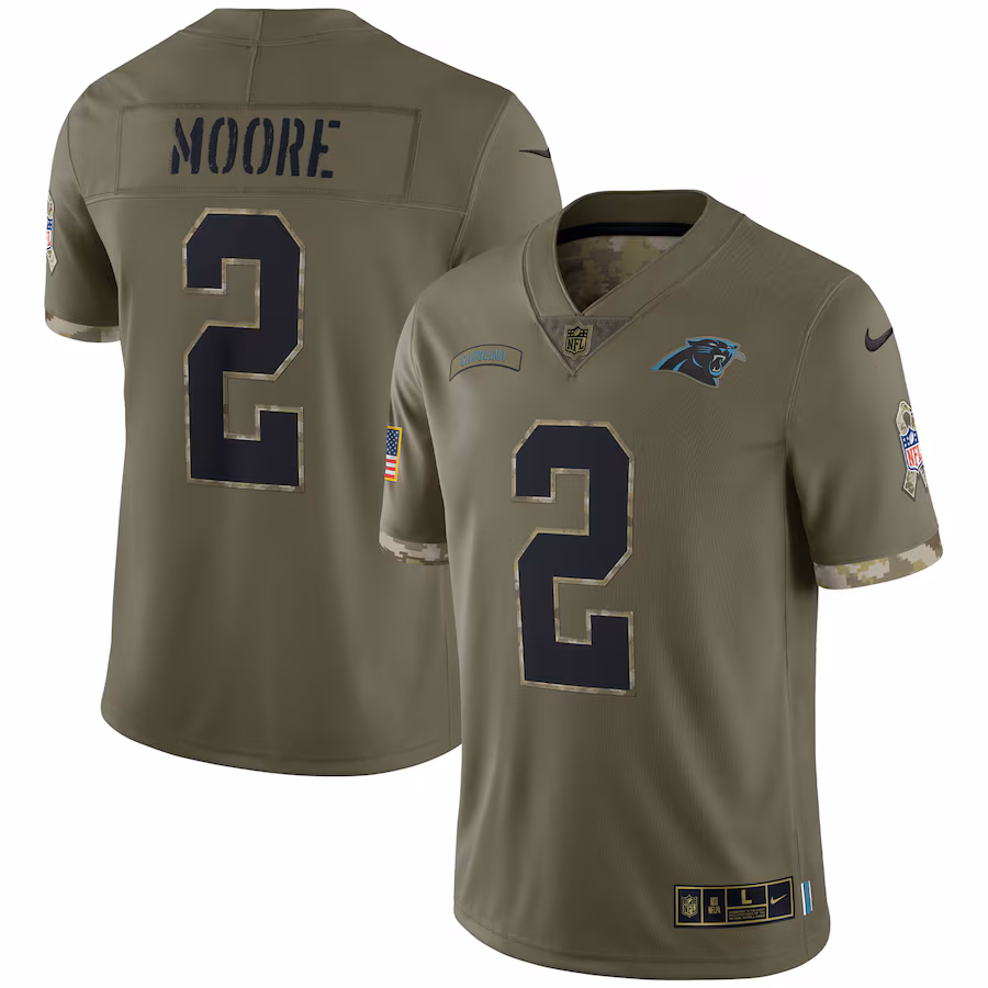 Men's Carolina Panthers D.J. Moore Nike Olive Salute To Service Limited Jersey - Jersey