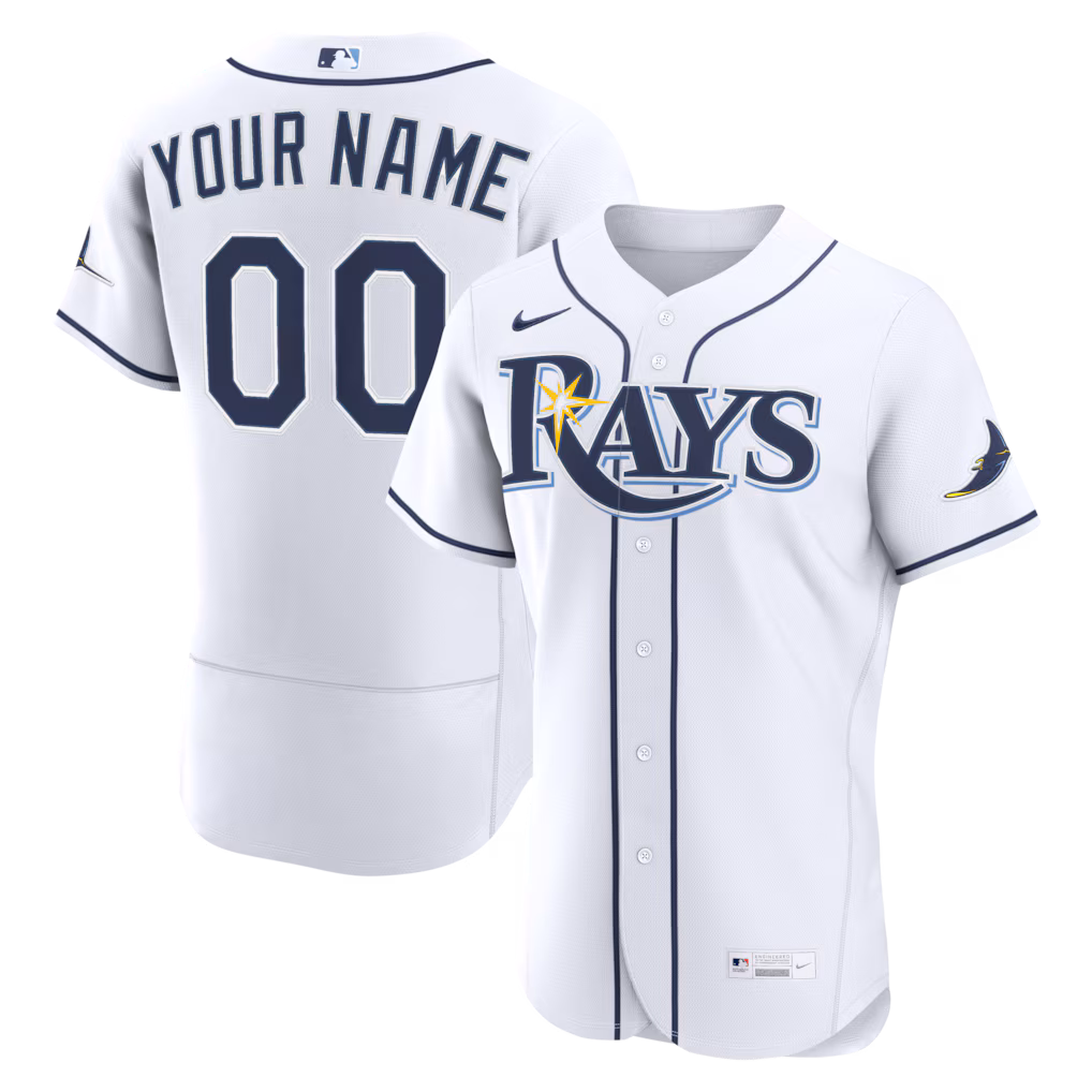 Men's Tampa Bay Rays Nike White Home Authentic Custom Jersey - Jersey