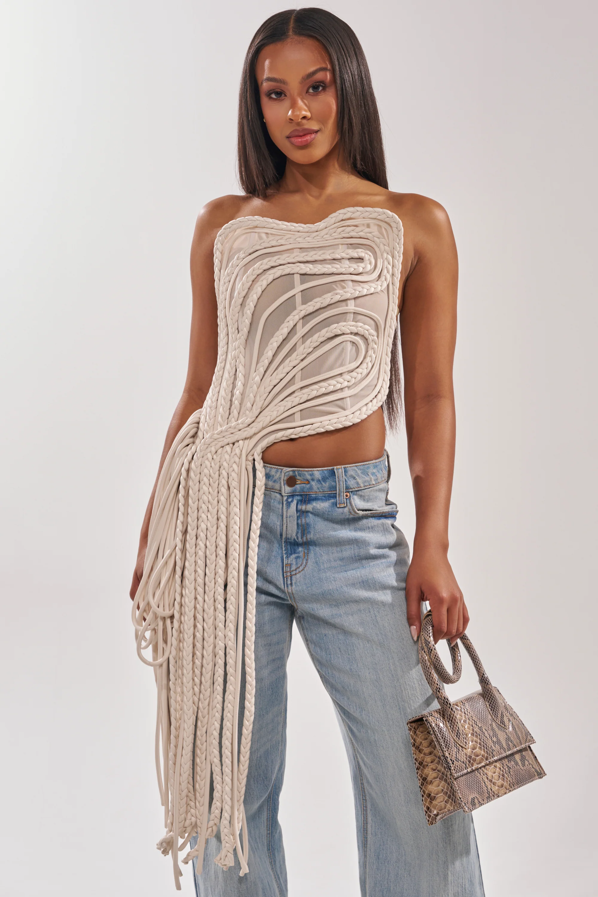 CUTTING YOU OFF MESH ROPE CORSET - Akira Wear