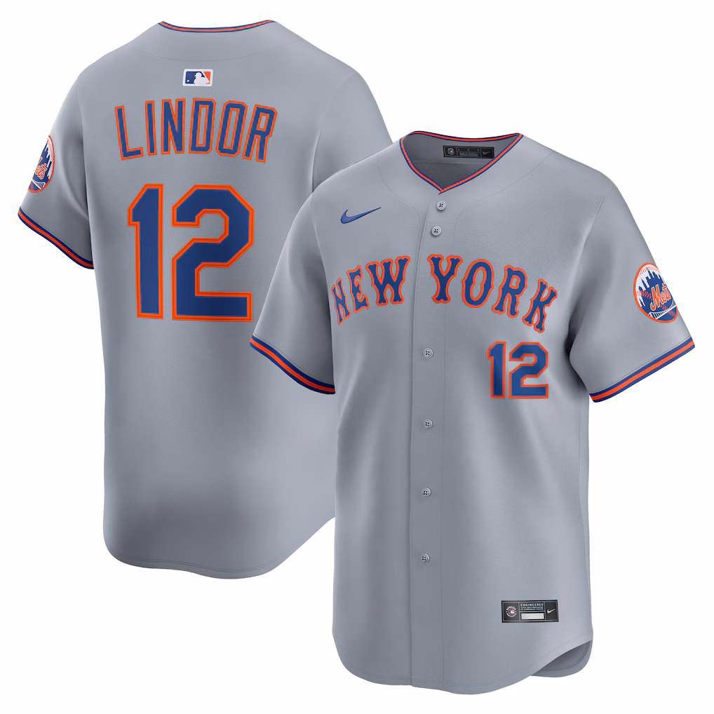 Men's New York Mets Francisco Lindor Nike Gray Road Limited Player Jersey - Jersey