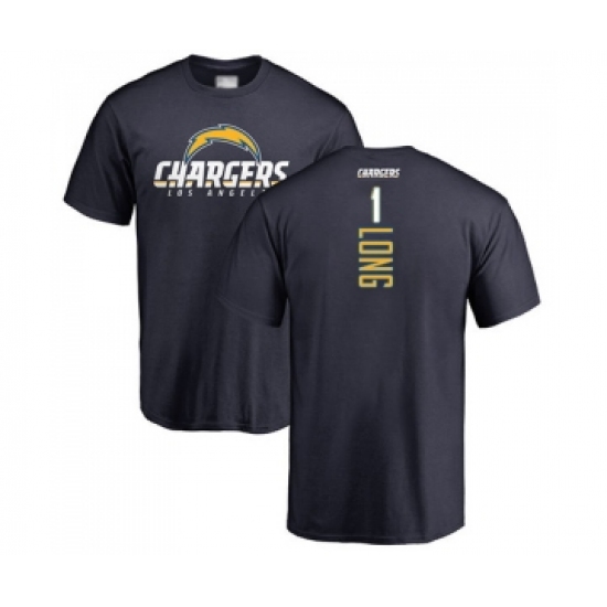 Football Los Angeles Chargers #1 Ty Long Navy Blue Backer T-Shirt - Jersey