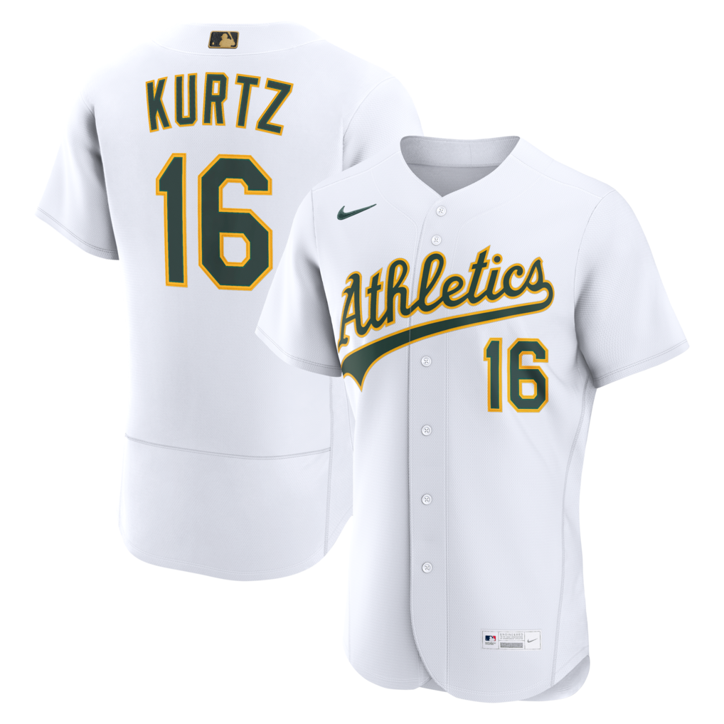 Men's Athletics Nick Kurtz Nike White MLB Awards Authentic Jersey - Jersey