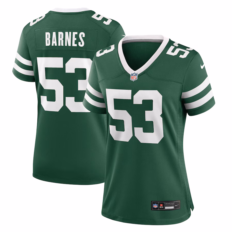 Women's New York Jets Zaire Barnes Nike Legacy Green Game Jersey - Jersey