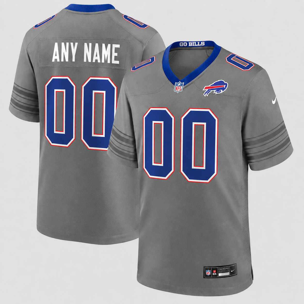 Men's Buffalo Bills  Nike Gray Nickel City Game Custom Jersey - Jersey