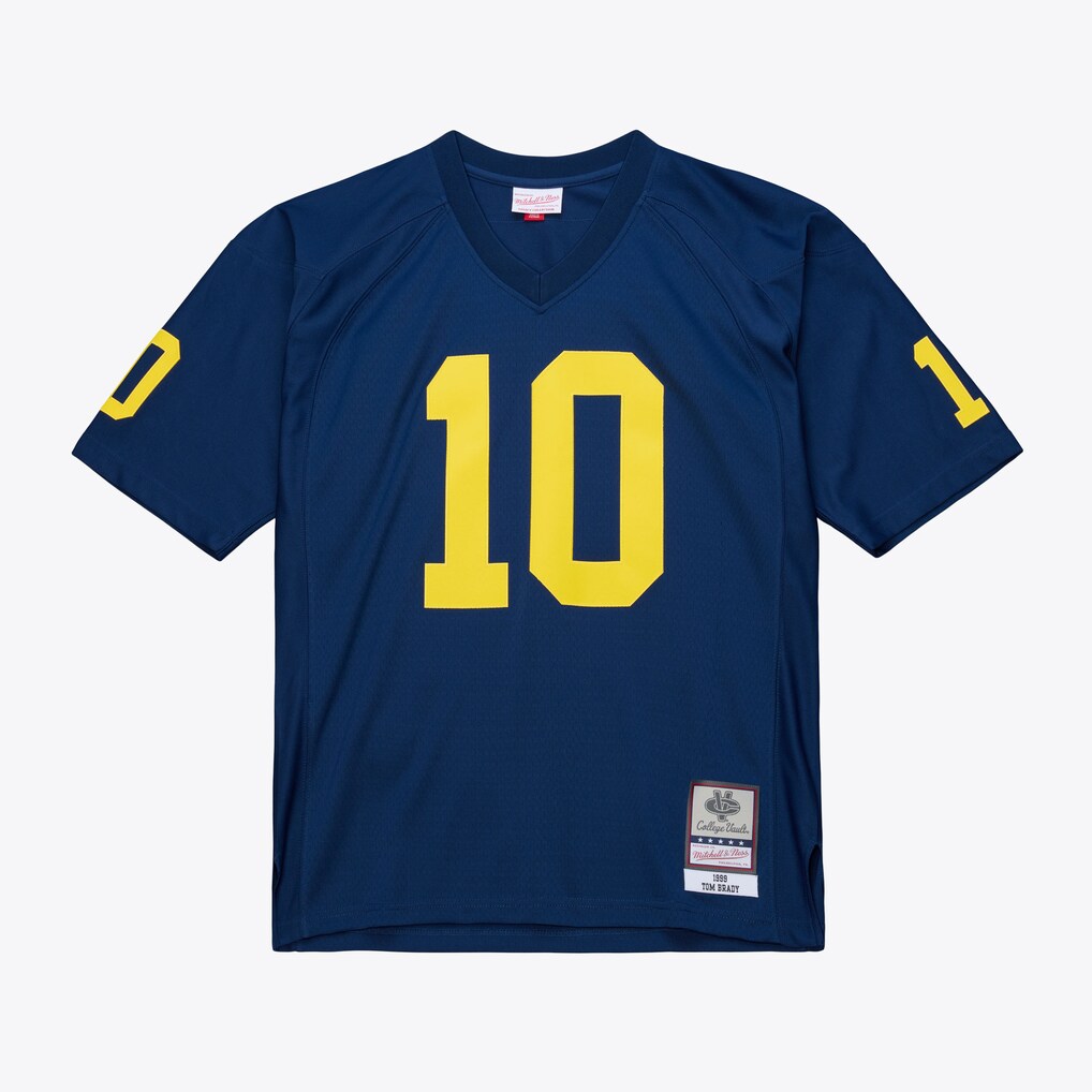 Men's Mitchell & Ness Tom Brady Navy Michigan Wolverines 1999 College Vault Jersey - Jersey