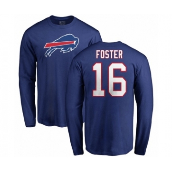 NFL Nike Buffalo Bills #16 Robert Foster Royal Blue Name & Number Logo Long Sleeve T-Shirt - Jersey