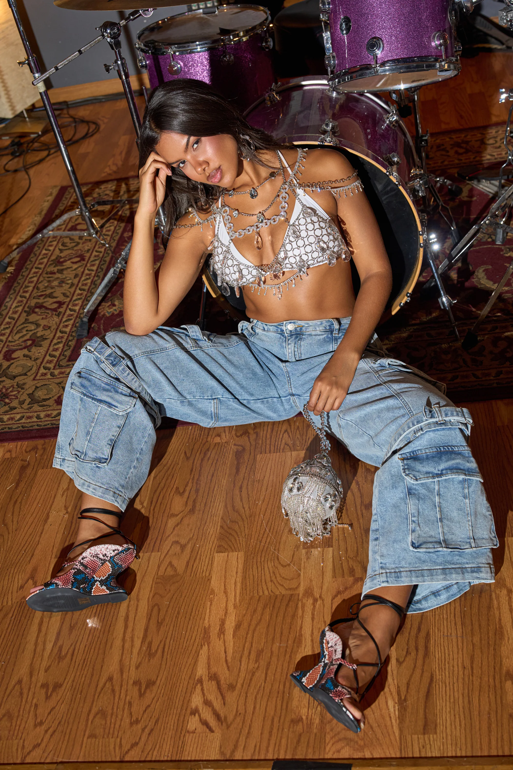 KARA DENIM CARGO PANT - Akira Wear