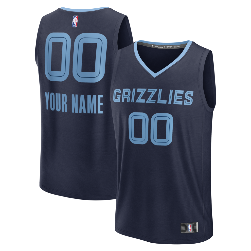 Youth Memphis Grizzlies Fanatics Navy Fast Break Custom Jersey - Icon Edition - Jersey