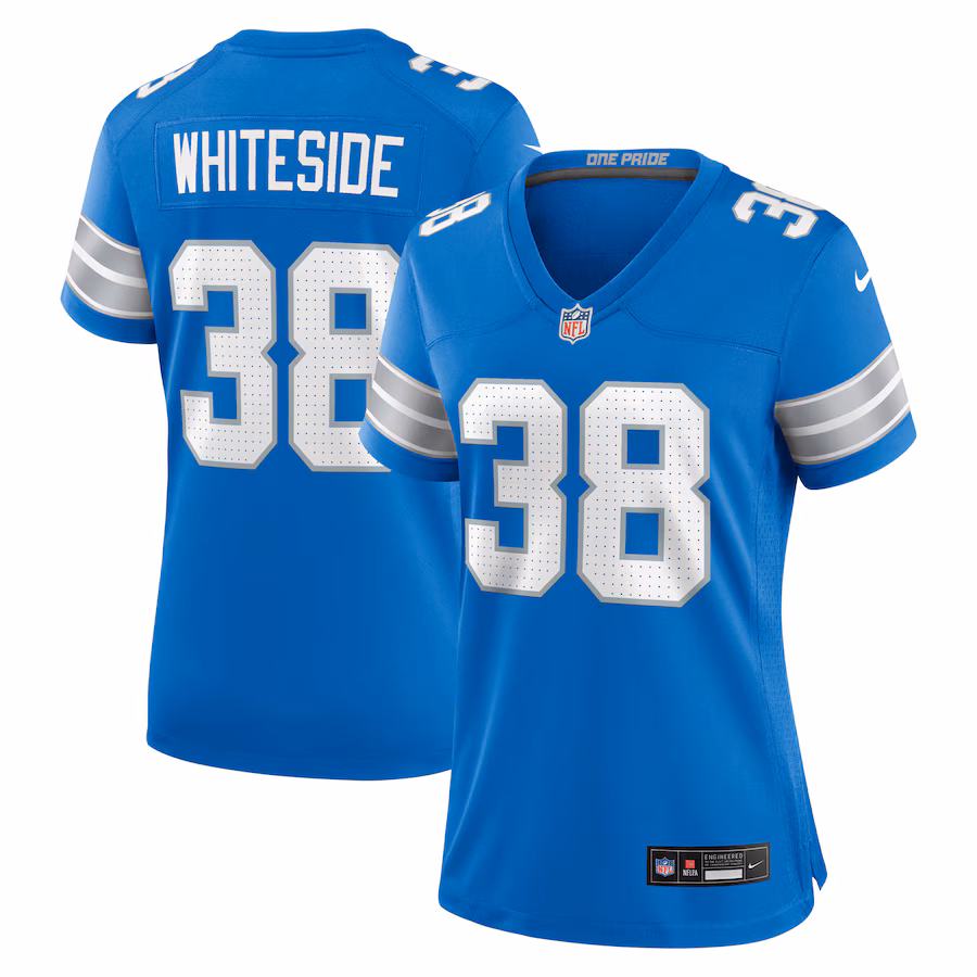 Women's Detroit Lions Nick Whiteside Nike Blue Team Game Jersey - Jersey