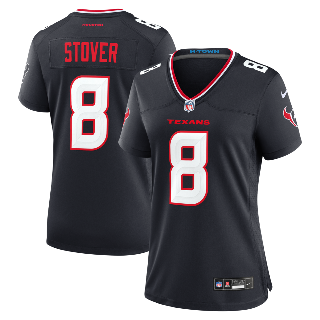 Women's Houston Texans Cade Stover Nike Navy Team Game Jersey - Jersey