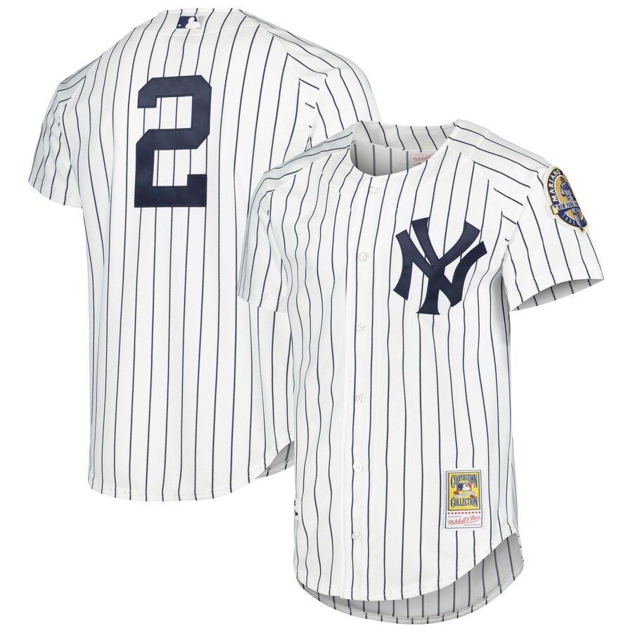 Men's New York Yankees Derek Jeter Mitchell & Ness White Cooperstown Collection Authentic Jersey - Jersey