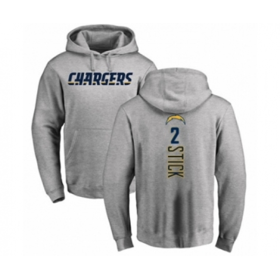 Football Los Angeles Chargers #2 Easton Stick Ash Backer Pullover Hoodie - Jersey
