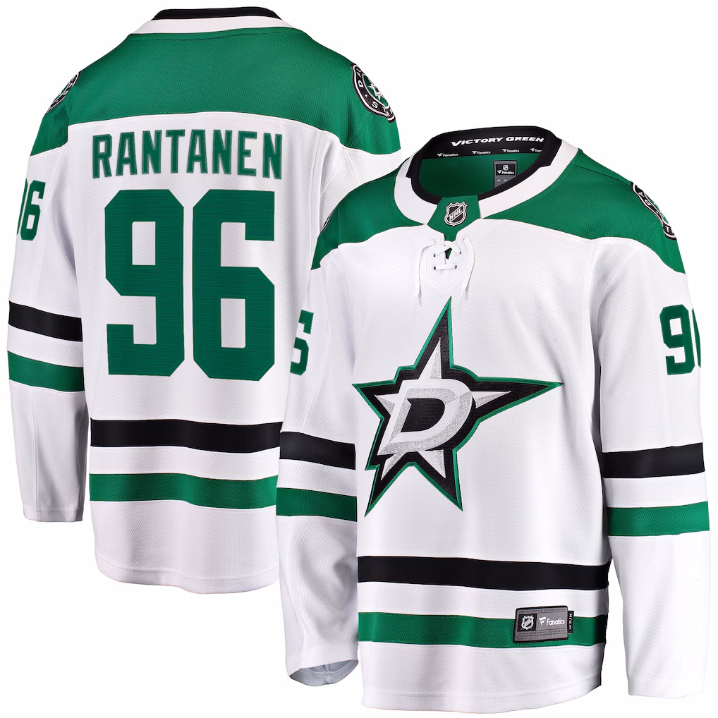 Men's Dallas Stars Mikko Rantanen Fanatics White Away Breakaway Jersey - Jersey