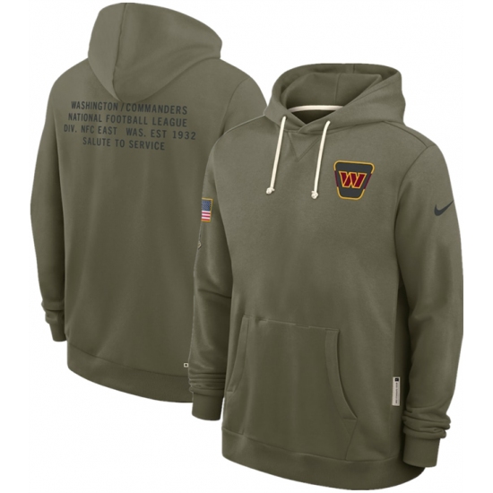 Men's Washington Commanders Olive 2025 Salute to Service Pullover Hoodie - Jersey
