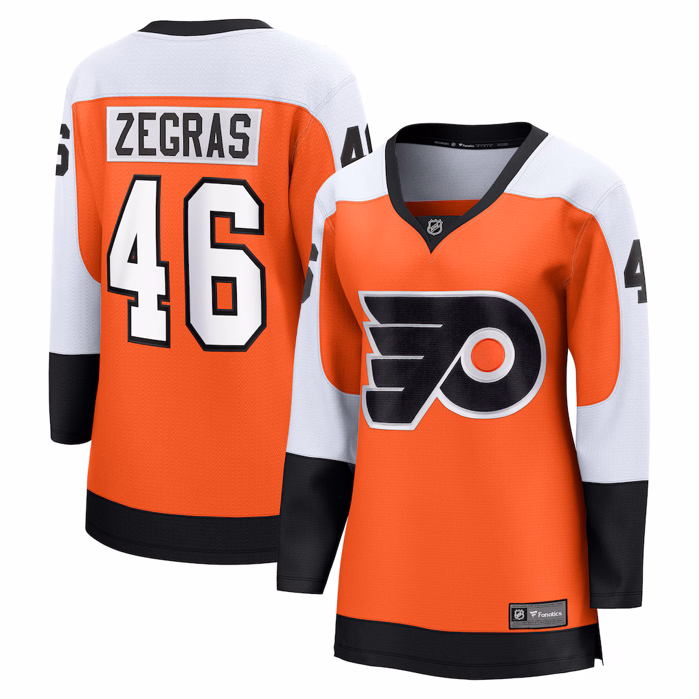 Women's Philadelphia Flyers Trevor Zegras Fanatics Orange Home Breakaway Jersey - Jersey