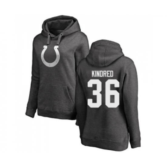 Football Women's Indianapolis Colts #36 Derrick Kindred Ash One Color Pullover Hoodie - Jersey