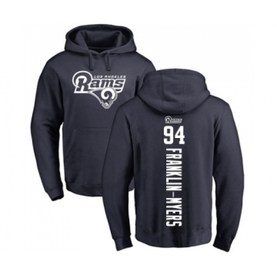 Football Los Angeles Rams #94 John Franklin-Myers Navy Blue Backer Pullover Hoodie - Jersey