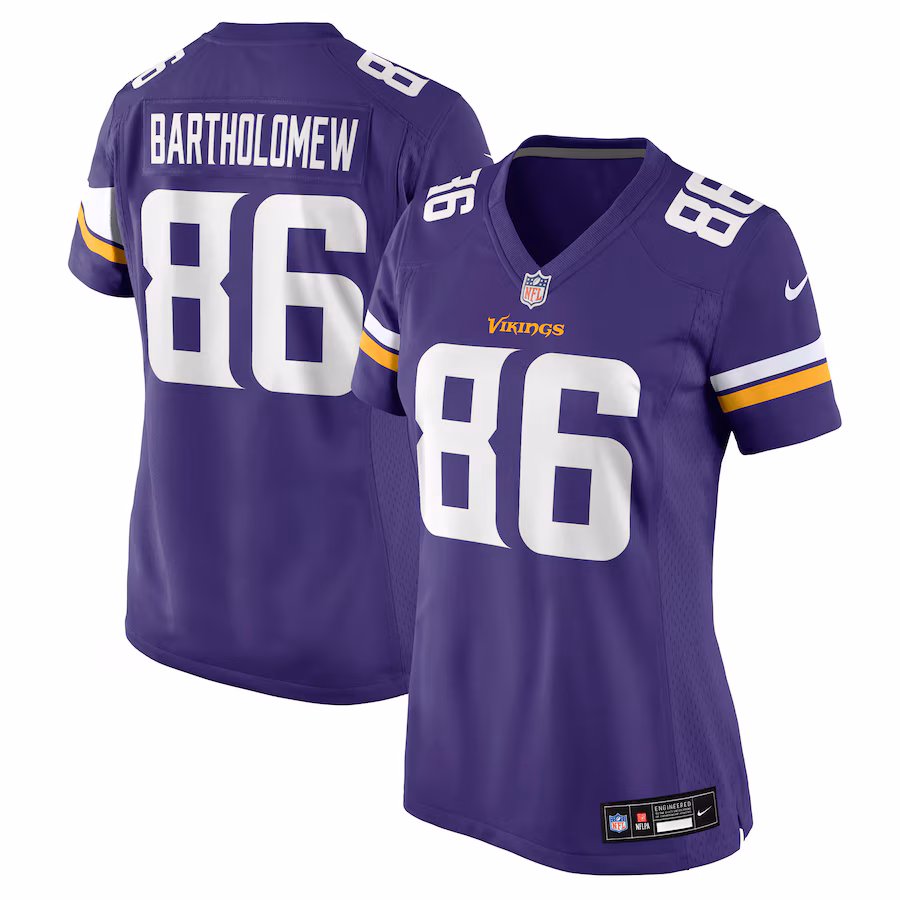 Women's Minnesota Vikings Gavin Bartholomew Nike Purple Team Game Jersey - Jersey