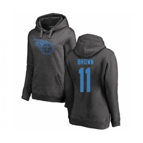 Football Women's Tennessee Titans #11 A.J. Brown Ash One Color Pullover Hoodie - Jersey