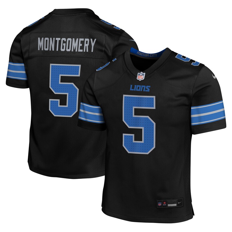 Youth Detroit Lions David Montgomery Nike Black Game Jersey - Jersey