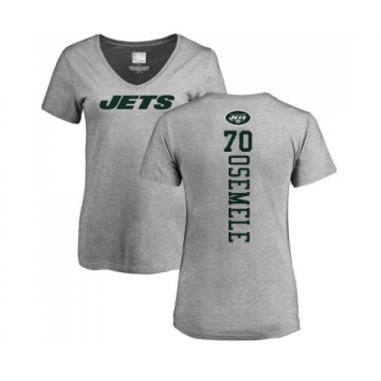 Football Women's New York Jets #70 Kelechi Osemele Ash Backer T-Shirt - Jersey