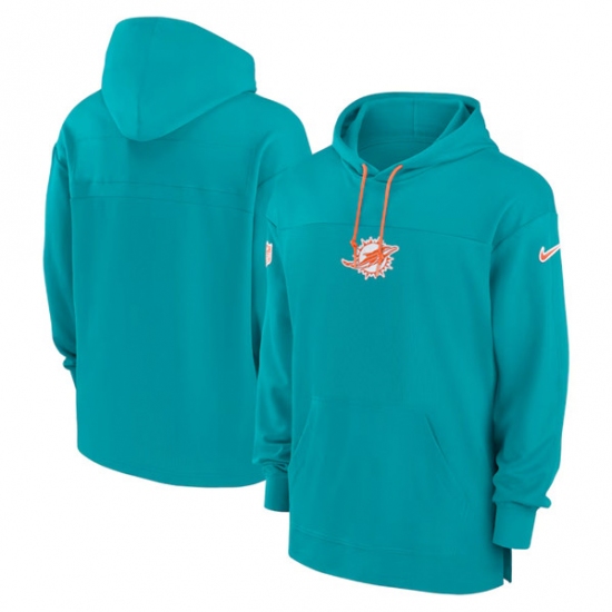Men's Miami Dolphins Aqua Performance Pullover Hoodie - Jersey