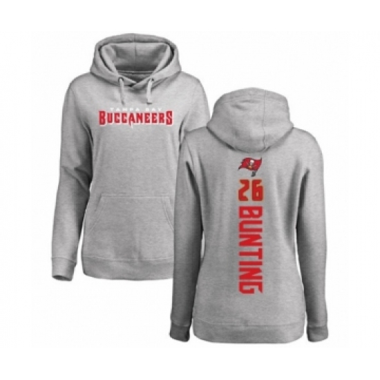 Football Women's Tampa Bay Buccaneers #26 Sean Bunting Ash Backer Pullover Hoodie - Jersey