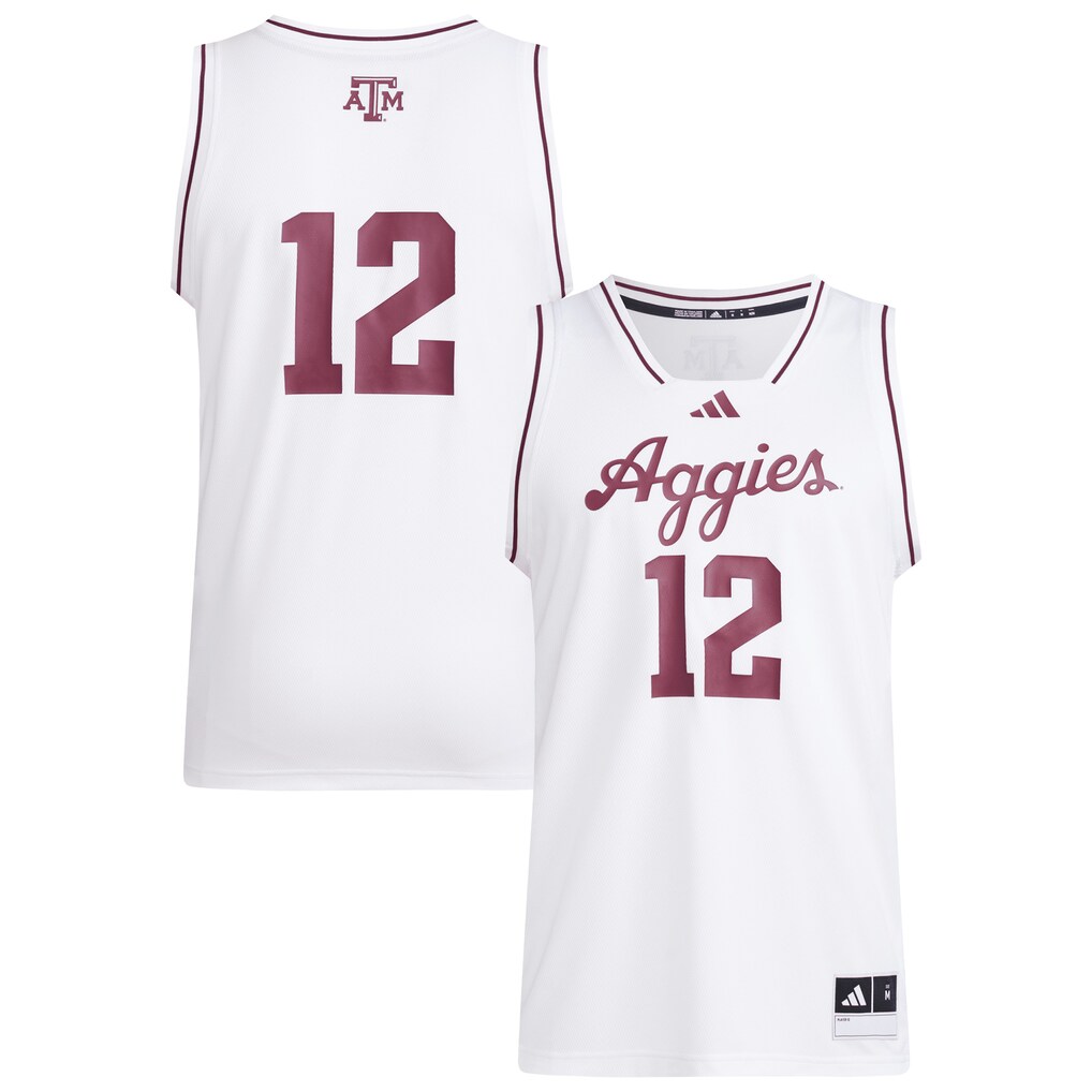 Men's adidas #12 White Texas A&M Aggies Replica Swingman Jersey - Jersey